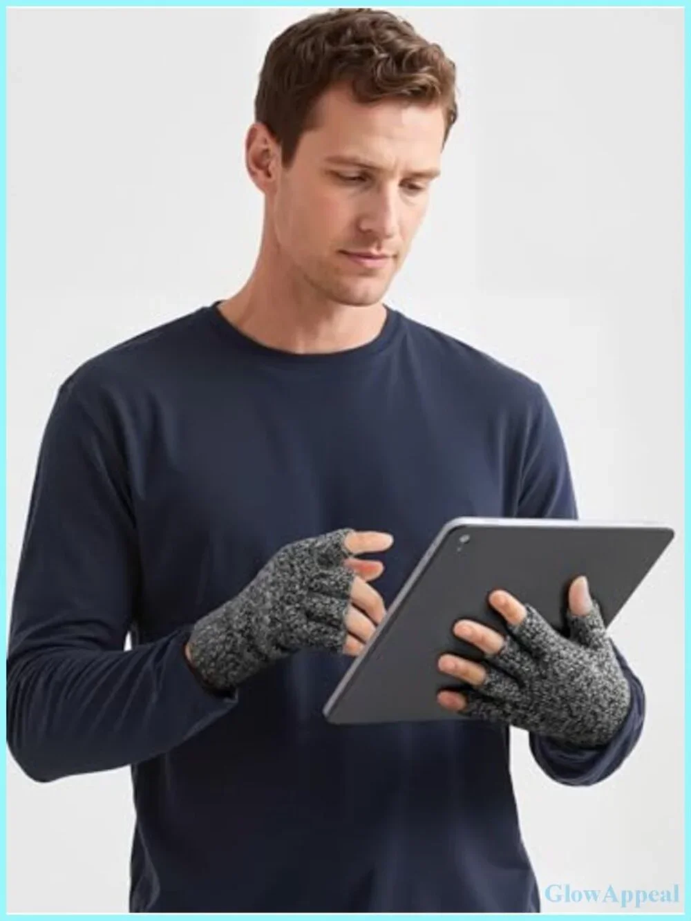 2 Pairs Thick Fingerless Gloves Warm Knit Half Finger Gloves for Working Typing